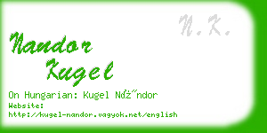 nandor kugel business card